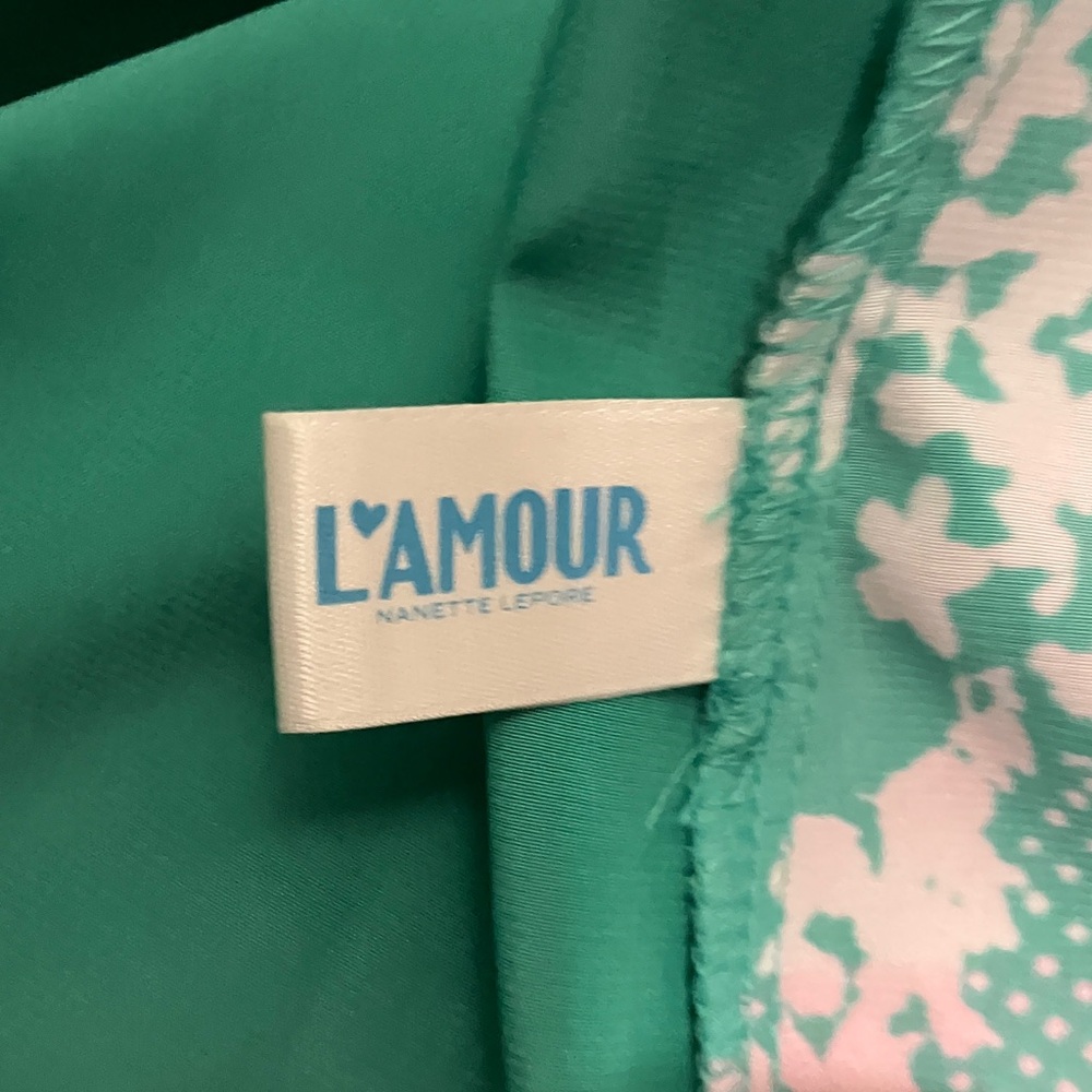 L'Amour Green Floral Mesh-Panel Tank with Pink Accents - Picture 6 of 9